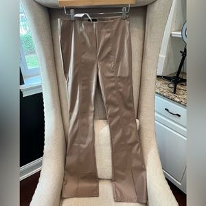 Lumiere flare split leg faux leather trouser